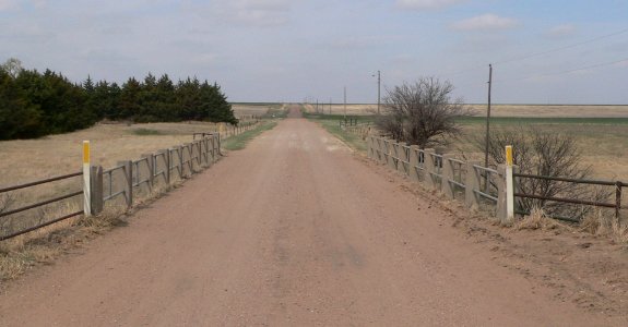 Hackberry Creek x 205 Rd bridge, from S 2