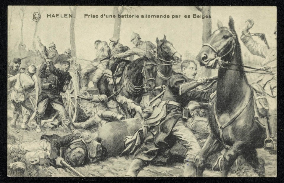 Haelen. Prise dune batterie allemande par les Belges Haelen. Een Duitse batte, Bestanddeelnr 158-1348