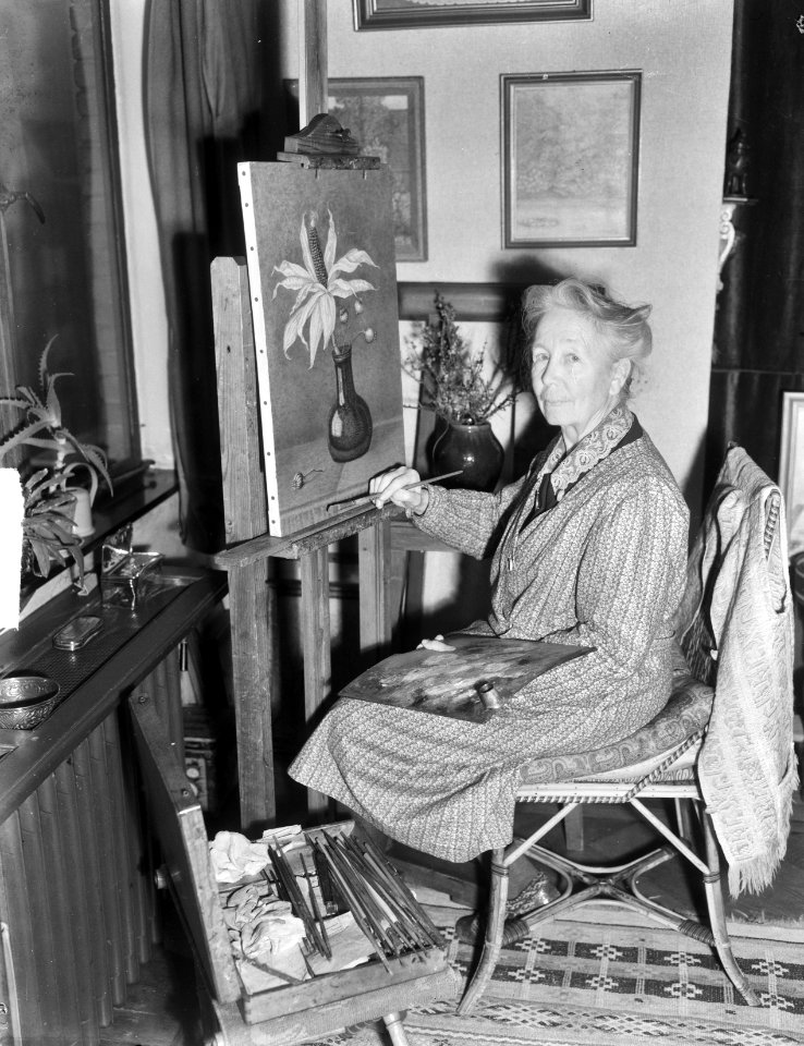 Haagse schilderes Hoytema 6 december 75 jaar, Bestanddeelnr 904-3171