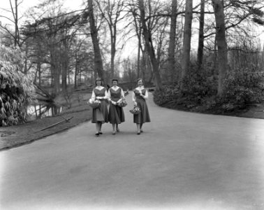 Haarlemse bloemenmeisjes in Keukenhof Lisse en Linnaeusho te Bennebroek, Bestanddeelnr 907-6587