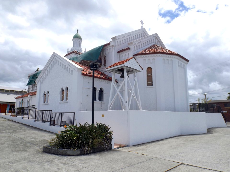 Hail damaged Holy Trinity Anglican Church, Woolloongabba