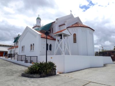 Hail damaged Holy Trinity Anglican Church, Woolloongabba