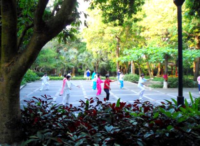 Haikou People's Park - people practicing t'ai chi ch'uan (tai chi) - 03 photo