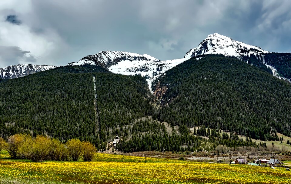 Mountains snow valley photo