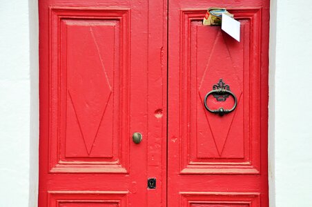 City architecture red door