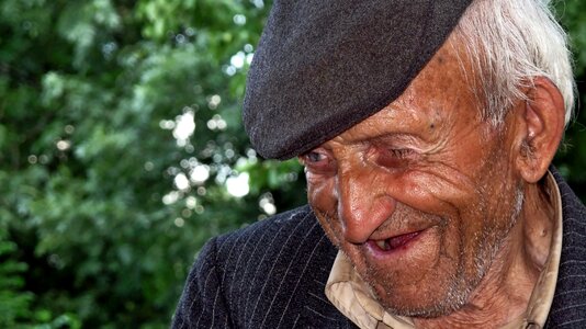 Aged person happiness photo