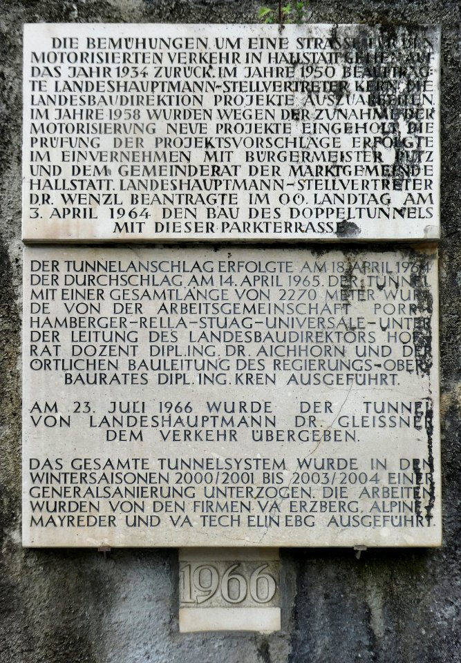 Hallstatt, Beschreibungstafeln Umfahrungstunnel, 1