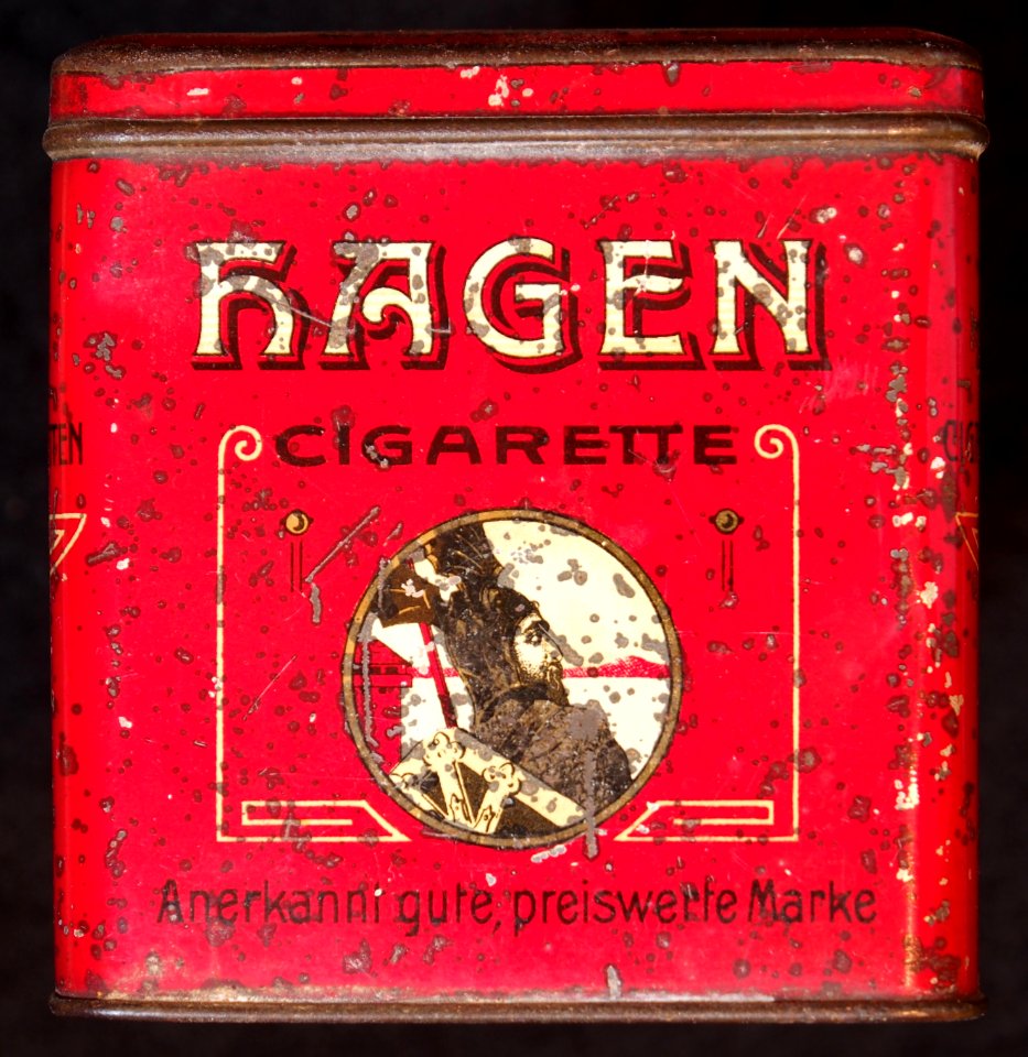 Hagen Cigarette Blechdose, front