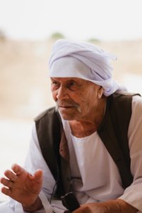 Haji Baker Ali is an old Ezidi man, seen in June 2019 on Shingal mountain recounting his memories of living under the Iraqi monarchy 11