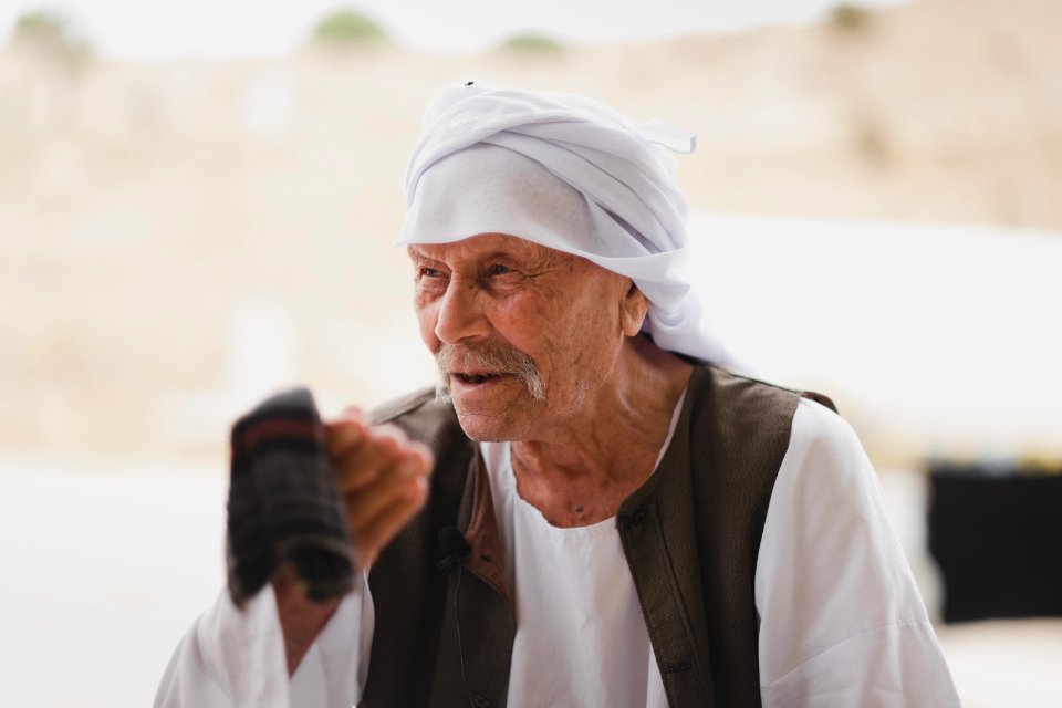 Haji Baker Ali is an old Ezidi man, seen in June 2019 on Shingal mountain recounting his memories of living under the Iraqi monarchy 06