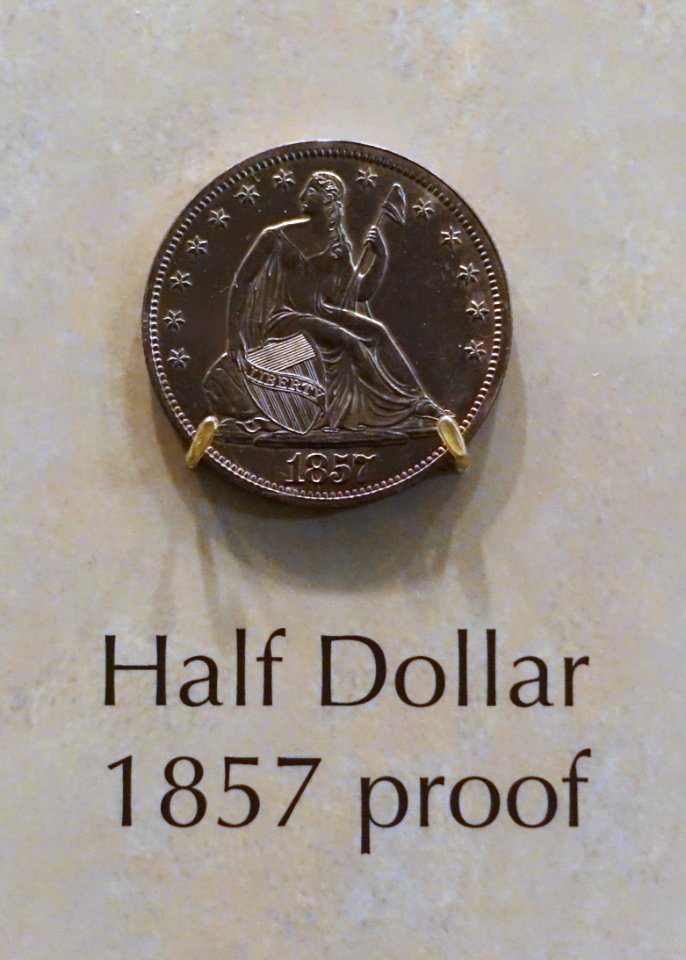 Half Dollar, United States, 1857 proof - National Museum of American History - DSC00256
