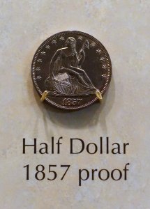 Half Dollar, United States, 1857 proof - National Museum of American History - DSC00256