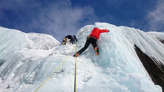 Ice climbing icefall frozen photo