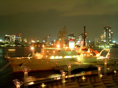 Hakuho-maru, an investigation ship of Japan Agency for Marine-Earth Science and Technology,Fisheries Research Agency, at the Harumi Pier of Tokyo Port photo