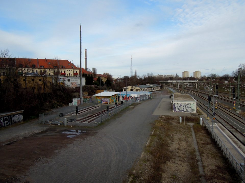 Haltepunkt Leipzig-Connewitz -Nordostblick von der Personenbrücke- Januar 2020