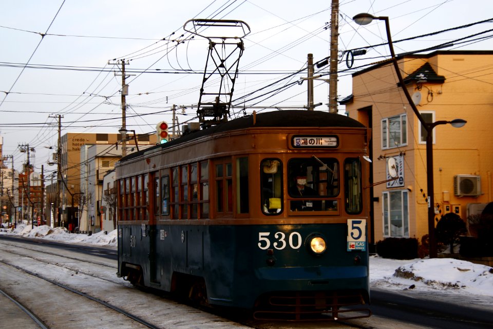 Hakodate city car 530 in Komaba-Syako-mae