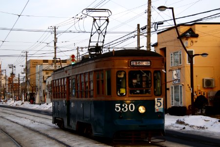 Hakodate city car 530 in Komaba-Syako-mae