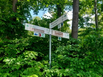 Halle-Wegweiser am Riveufer