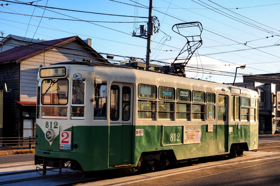 Hakodate City Tram 812 in Komaba-syako-mae