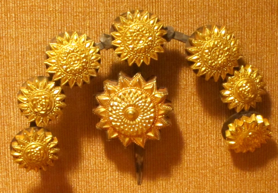 Hair ornament, Bangalore, Karnataka, India, 19th century, gold and silver, Honolulu Academy of Arts