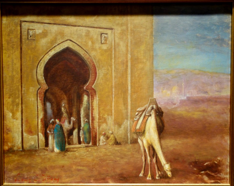 Grazing Camel at Mosque by Louis Comfort Tiffany, undated, oil on canvas - New Britain Museum of American Art - DSC09650