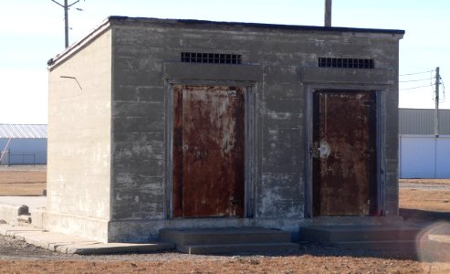 Great Bend Norden bombsight vaults, N bldg from NE 2