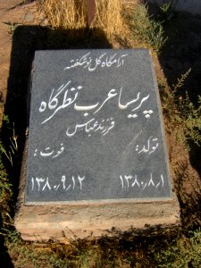 Gravestone of Parisa Arab Nazargah - Khorombek cemetery - Nishapur
