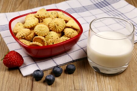 Cookies milk blueberry photo