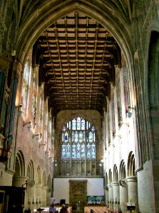 Great Malvern Priory, nave looking west
