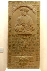 Gravestone of Tilman Riemenschneider, probably by Jorg Riemenschneider, 1531, sandstone - Mainfränkisches Museum - Würzburg, Germany - DSC04748