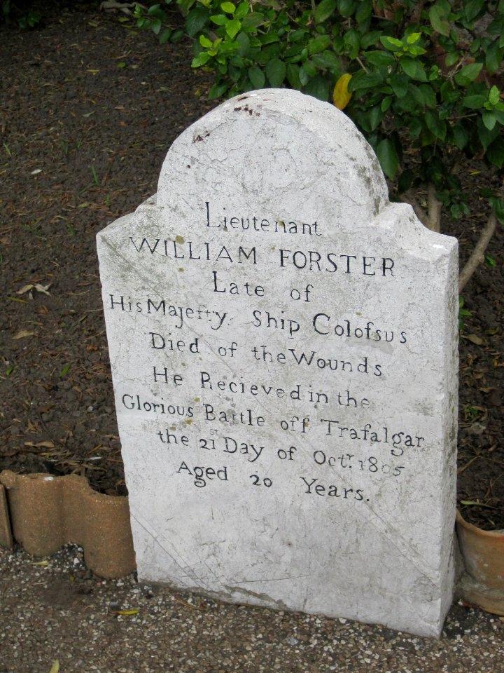 Gravestone William Forster, Trafalgar Cemetery, Gibraltar