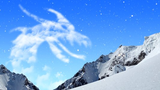 Clouds landscape winter photo