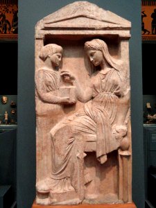 Grave relief of Iostrate, Attic, 4th century BC - Royal Ontario Museum - DSC09797