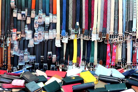Farmers local market market stall leather goods photo