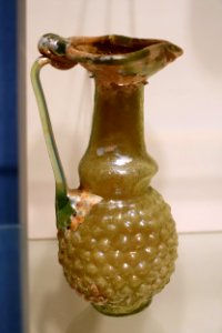 Grape flask, Syro-Palestinian, 200-299 AD, mold-blown glass - Portland Art Museum - Portland, Oregon - DSC08997