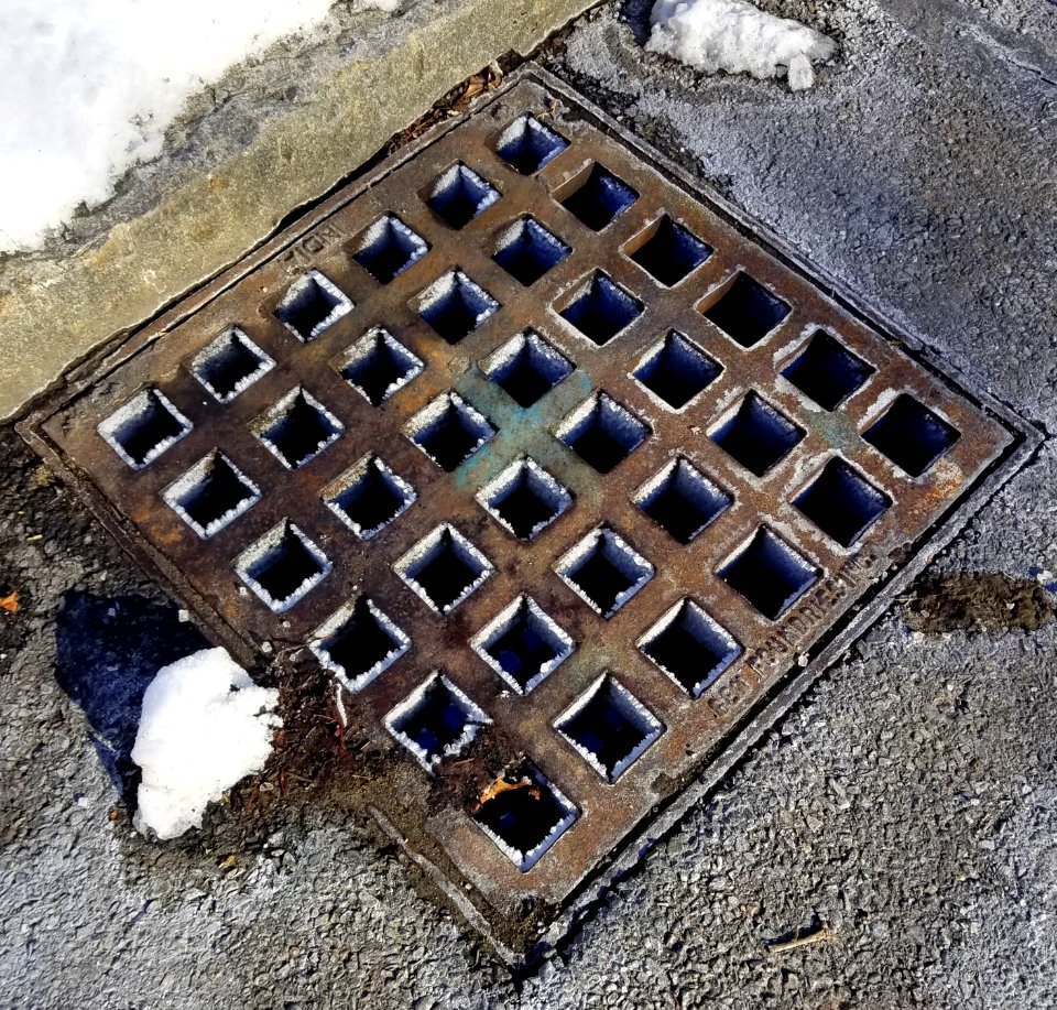 Grate with ice - Arlington, MA - 20210130 095744