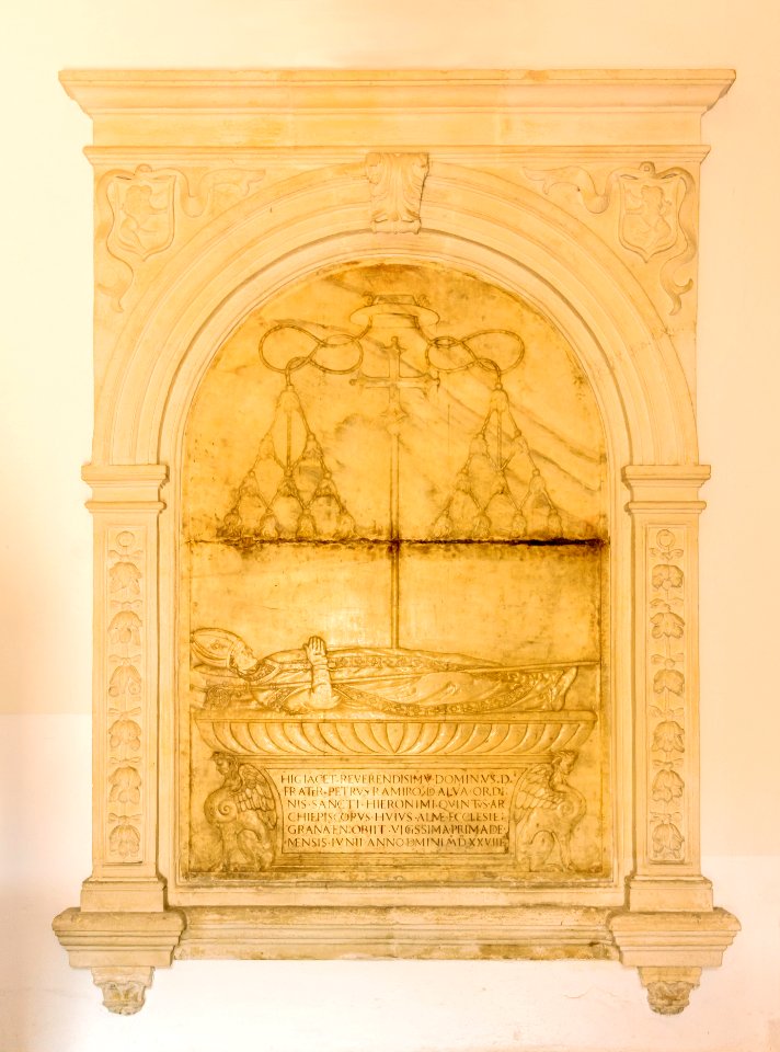 Grave Pedro Ramiro de Alva Archbishop Granada Monastery San Hieronimo, Granada, Andalusia, Spain
