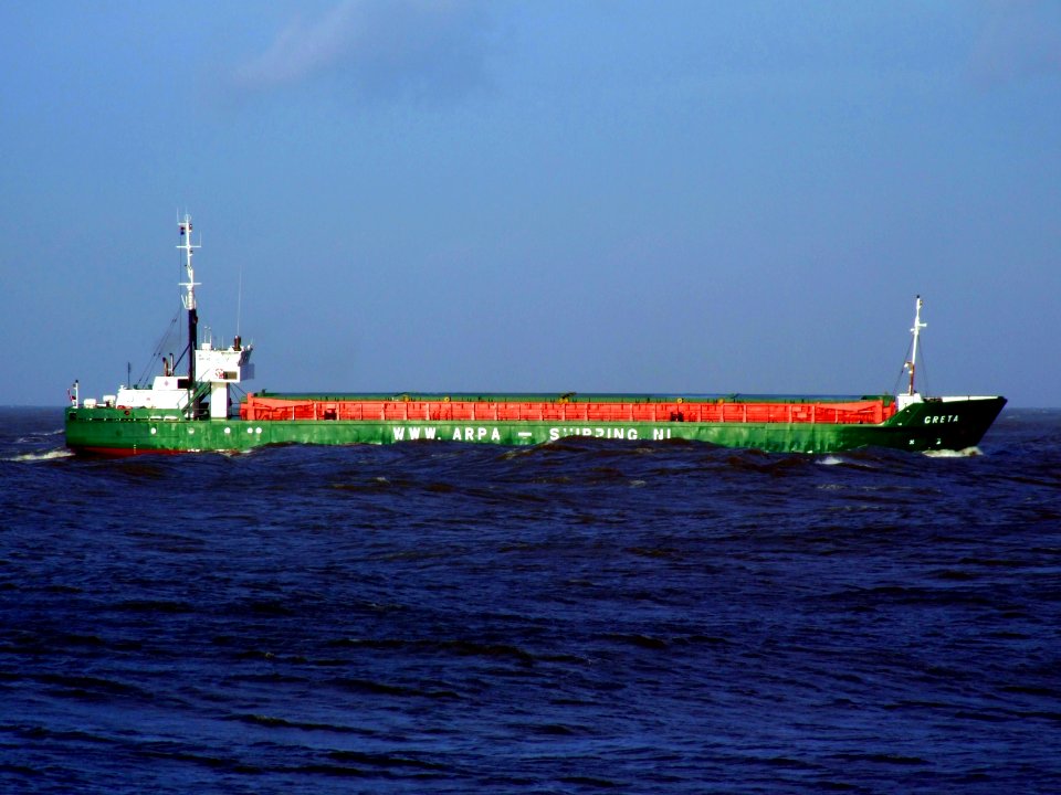 Greta sideview approaching Port of Rotterdam