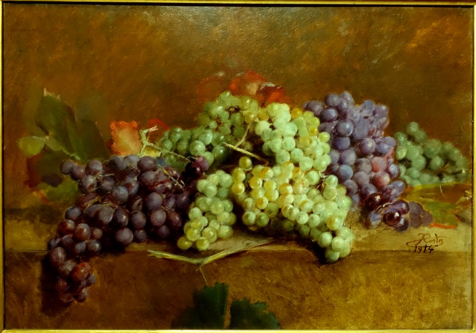 Grapes by Antonio Jose da Costa, 1914, oil on cardboard - Museu Nacional de Soares dos Reis - Porto, Portugal - DSC00693