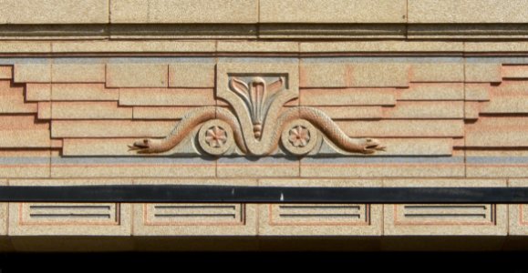 Grant County, Kansas courthouse W entrance detail 1