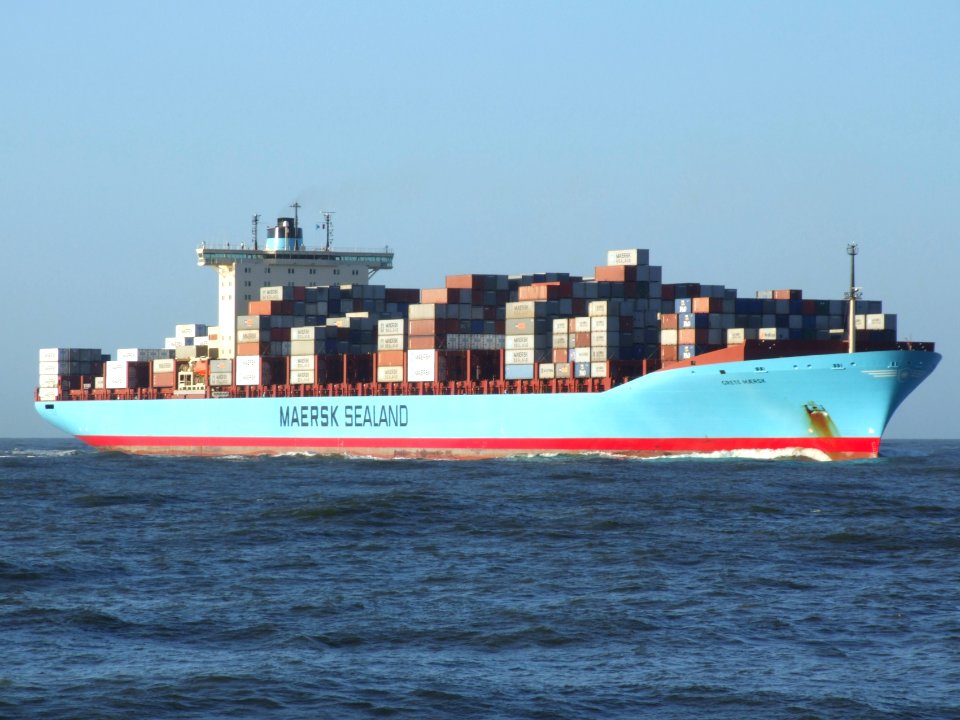 Grete Maersk IMO 9302889 approaching Port of Rotterdam, Holland 29-Nov-2006