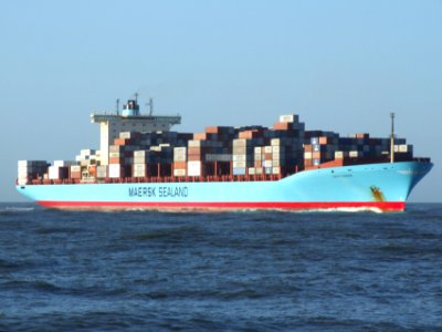 Grete Maersk IMO 9302889 approaching Port of Rotterdam, Holland 29-Nov-2006