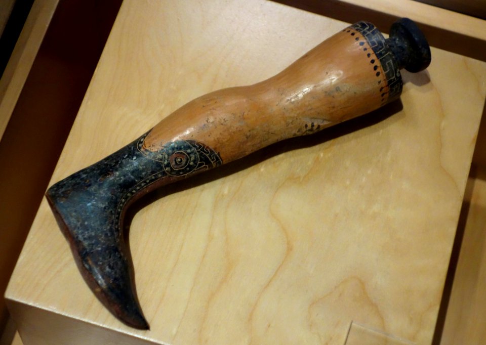 Greek balsamaria depicting front-lacing boots with thin soles and pointed toes (endromis), 6th century BC - Bata Shoe Museum - DSC00015