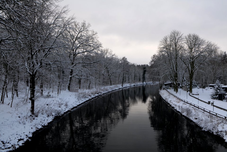 Griebnitzkanal with snow 2021-01-30 09