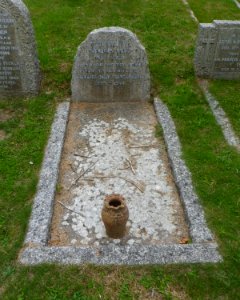 Grave of Magnus Volk at St Wulfran's Church, Greenways, Ovingdean (August 2014)