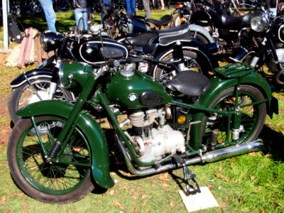 Green BMW motorcycle