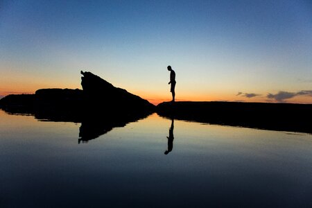 Man water reflection