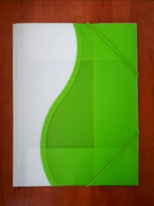 Green-white folder A4 with elastic