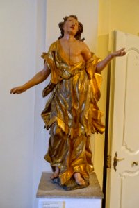 Grieving angel, 1 of 2, by Johann Wolfgang von der Auwera, 1753 - Mainfränkisches Museum - Würzburg, Germany - DSC04972