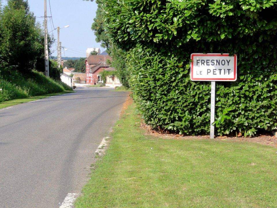 Gricourt (Aisne) city limit sign Fresnoy le Petit